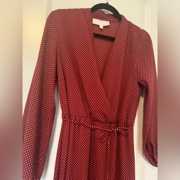 Superfoxx Polka dot long sleeve maxi red dress - Picture 2 of 4